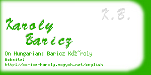 karoly baricz business card